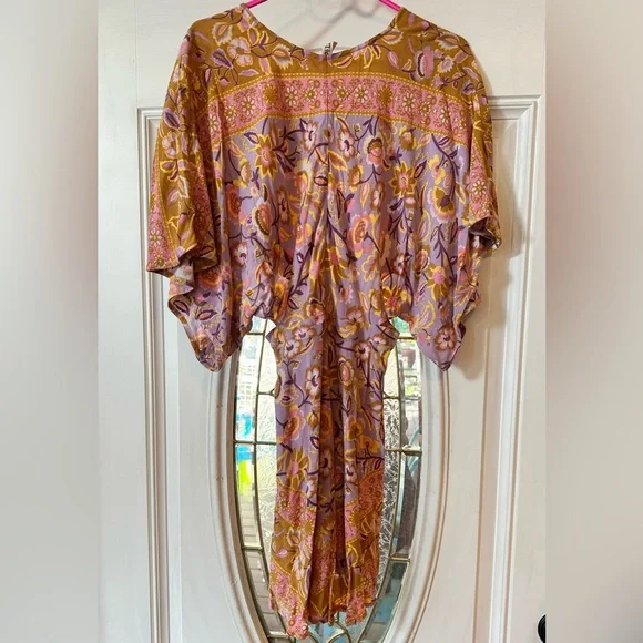 Spell & The Gypsy Lolita Cutout Mini Dress Lover Floral Pink  Lavender Euc - Picture 4 of 12